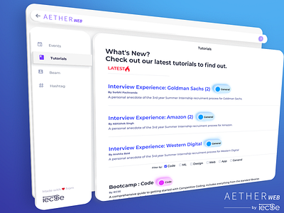 Aether Web computer computer science exclusive internship light theme members membership minimal minimalistic rebrand rebranding redesign tutorial ui uiux webdesign website white white background white theme