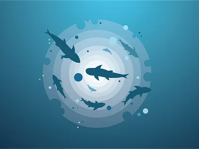 Under water deep sea vector illustration bluewhale flat illustration illustrator under water vector vector illustration