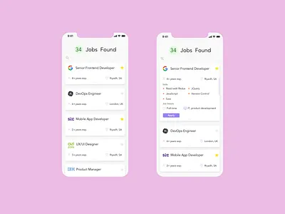 Job Listing app daily 100 challenge dailyui design job board job finder job listing job search mobile ui ui uidaily ux