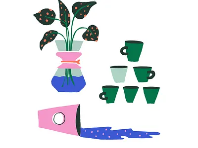 details botanicals chemex coffee coffee cup coffee cups coffee shop cups mural mural design muralart murals plant starbucks starbucks cup