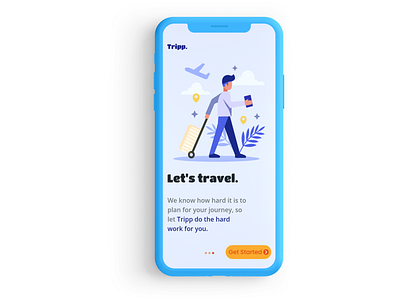 Tripp App onboarding 3 app illustration ui ux