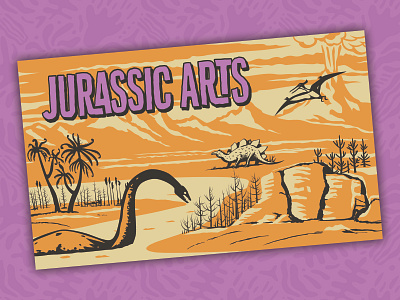 Jurassic Arts Note Card brand branding customer design dinosaur ecommerce illustration logos print design retro toys vector vintage