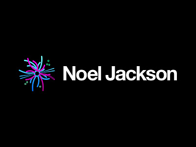 Noël Jackson logo re-branding black blue branding green illustration logo typography vector white