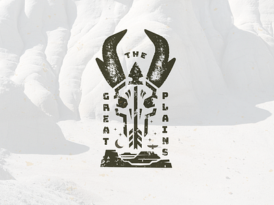 The Great Plains-drib animal antelope arrow crest distressed great plains mikebruner retro skull western