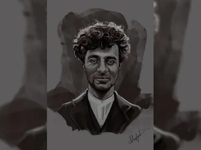 Charlie Chaplin art artist artwork charlie chaplin digital painting graphicdesign illustration illustrations illustrator monotone painting portrait portrait art portrait illustration portrait painting sepia