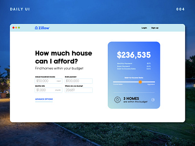 Daily UI Challenge 004 • Calculator • UI design daily ui challenge graphic design interface design landing page mortgage real estate ui design ui ux web design