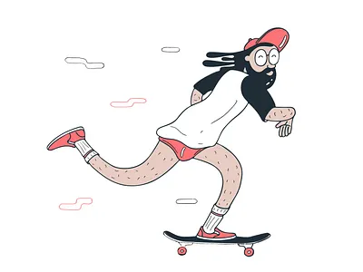 Skater illustraion skateboard skater skaters underpants