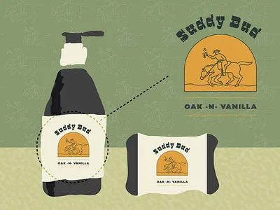 Suddy Bud Soap bicyclette branding clean cowboy design illustration logo oak retro simple soap texture vanilla