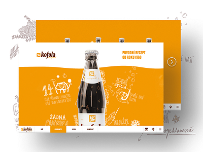 Kofola.cz pitch / other pages company digital drink grid homepage horizontal kofola map media orange platform social soft softdrink supersonic ui unicorn user experience ux