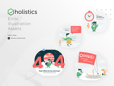 Holistics Error Ilustrations branding character character design design error error 404 error message error page illustration owl owl illustration ui uiux vector