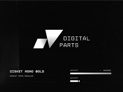 Digitalparts Logo brand branding digital icon logo mark minimalistic monochrome parts typogaphy vector web