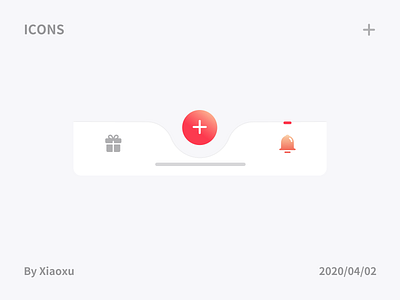 Gift tab bar icon effect display gradient icon irregular tab bar ui 图标 提醒 添加 温馨 礼物