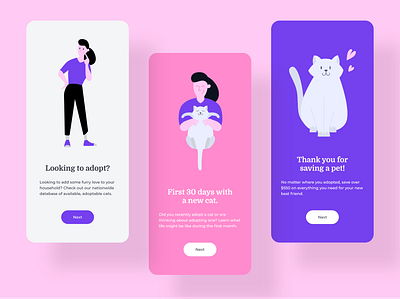 Daily UI 23 - Onboarding adopt adoption app cat cats dailyui illustration onboarding onboarding illustration onboarding screen onboarding screens onboarding ui pet ui ui challenge webdesign