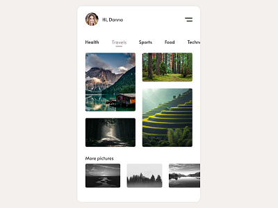 Grid exploration / Figma cards grid images landscape profile ui design