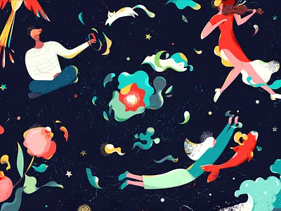 宇宙核心02 flat illustration vector