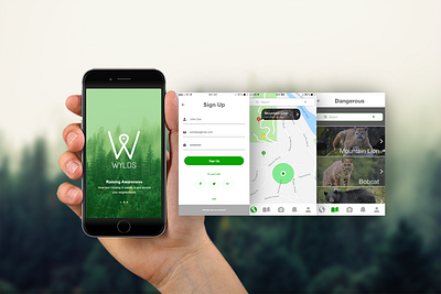 WYLDS - Wildlife tracking and education app adobe app branding design mobile ui ui design uidesign user experience ux