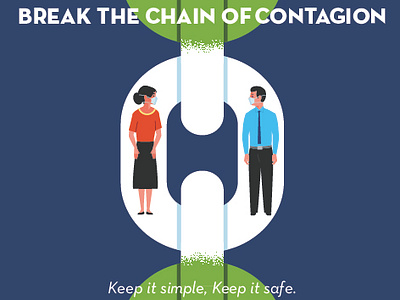 BREAK THE CHAIN OF CONTAGION illustration poster russell tate russelltate.com