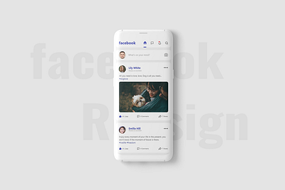 Facebook Redesign Concept. android app app design clean concept dailyui facebook flat flat design minimal redesign ui ux