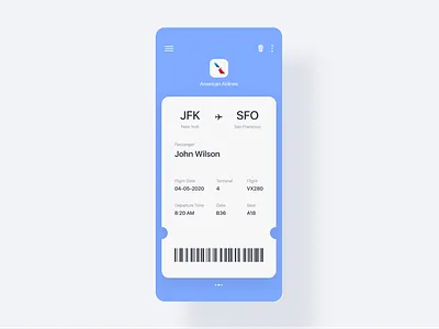 Daily UI 24 - Boarding Pass adobe xd airlines app boarding boarding pass dailyui flight ui ui challenge ux web webdesign