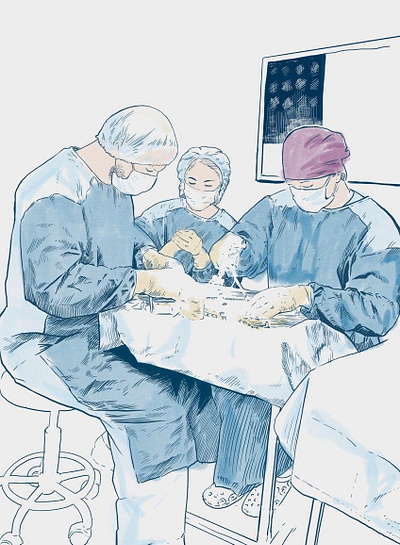 Preparing for surgery illustration medical procreate science surgery