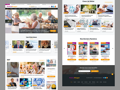 Medical Blogger design flat minimal ui ux web website