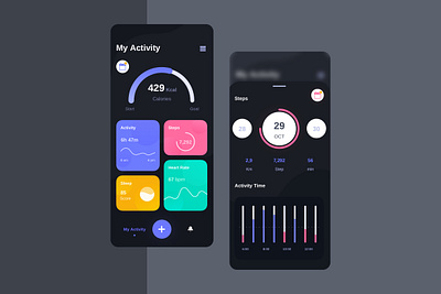 Health Control Basic UI Kit activity app calendar chart control dashboard heart kit mobile rate sketch sleep steps ui ux