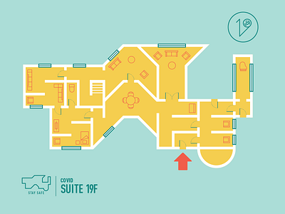 Stay Safe! concept condo coronavirus covid design floor plan home illustration quarantine stay home typography vector