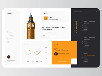 eLearning Educational Platform - UX/UI Design app art branding design fantastic flat interface minimal typography ui ux web website