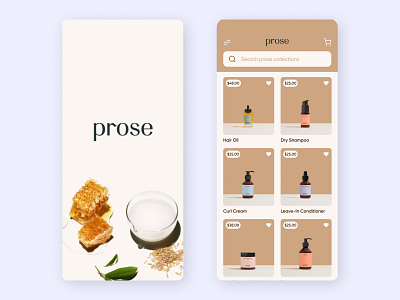 Prose | Cosmetic E-Commerce app app design app ui buy cosmetic design e commerce purchase shopping app ui user interface