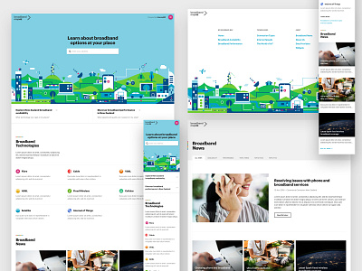 Broadband Map responsive redesign broadband icons illustration internet map new zealand responsive technology web