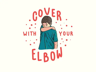 Cover with your elbow cough covid covid19 design handlettering illustration lettering stay safe stayhome typogaphy virus viruses