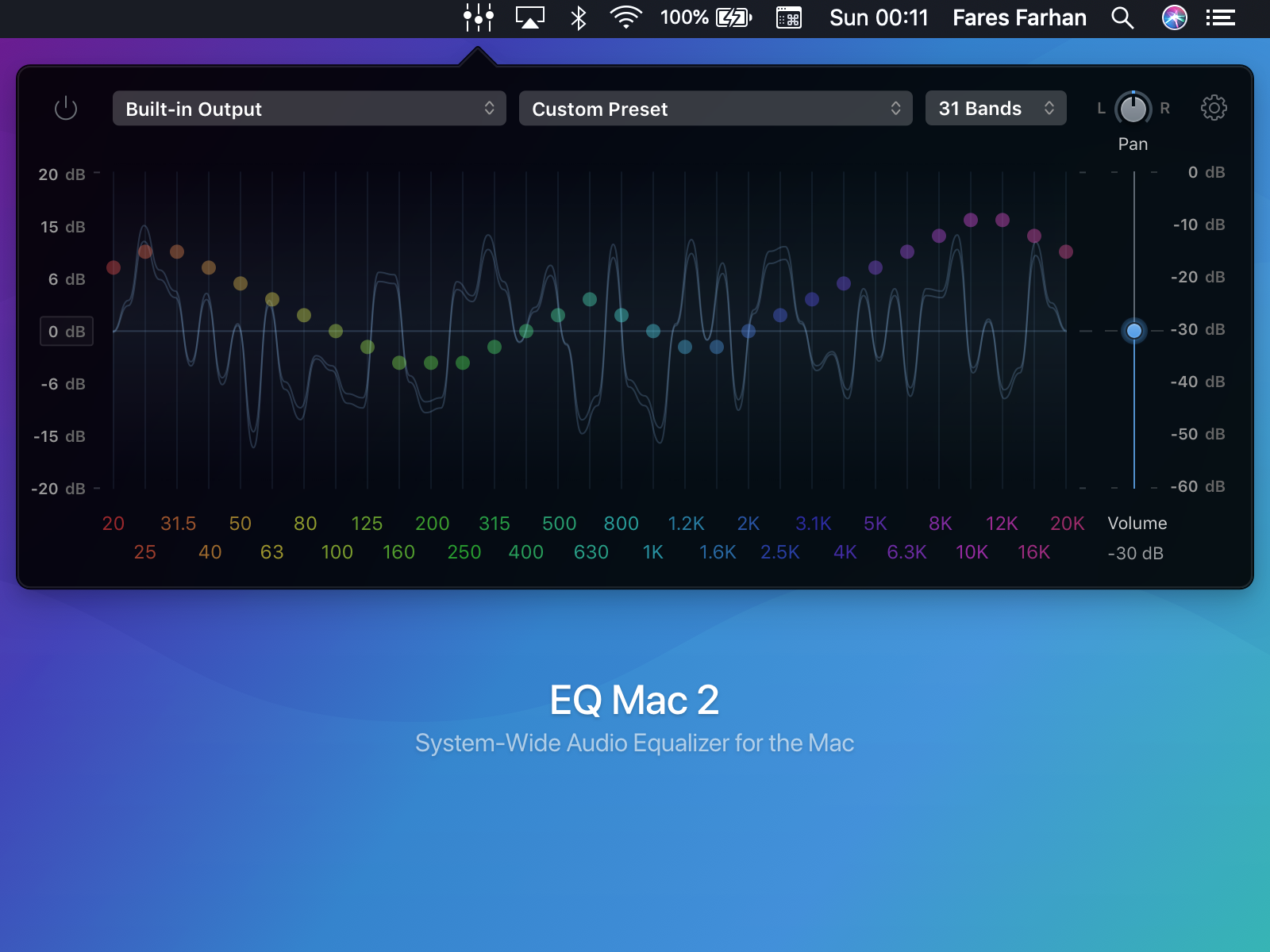 Example of Mac Equalizer App