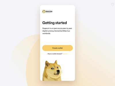 Dogecoin Mobile App bitcoin blockchain crypto crypto exchange crypto wallet cryptocurrency dashboad doge dogecoin ethereum ethworks finance portfolio token wallet