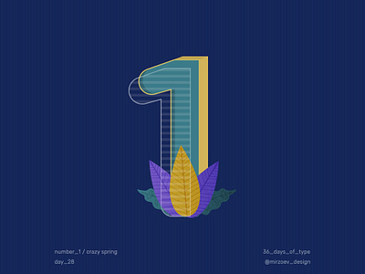 Day 28 / Number 1 36daysoftype 36daysoftype07 36in36 blue days28 design graphicdesign instagram letterdesign logo numberdesign shot28 vector violet yellow