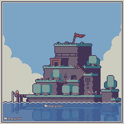 Solitary Island 16bit 8bit 8bitart environment design game design gameart illustration pixel art pixelart sprite