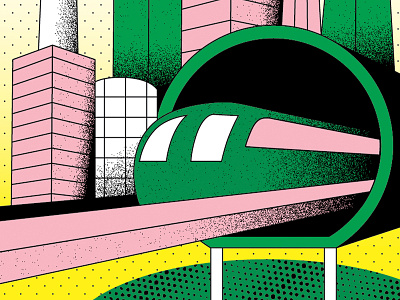 Train city digital digitalart drawing futuristic illustration mrt salipuma train transport transportation