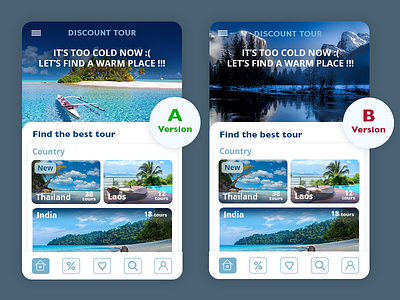 A/B Test app design photoshop ui