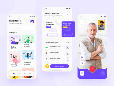 eLearning Application - Online Resources app concept course courses creative design education educational illustration learn learning learning app mobile mobile app online startup students teacher ui ux