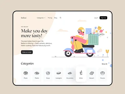 Delivery Italian food business buy category colors customer delivery design desktop food graphics icons illustraion interface design italy platform product service ui ux web