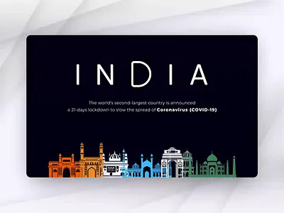India Lockdown - COVID19 animate animation animation design apocalypse art concept corona coronavirus country covid19 design illustration india layout lockdown transition typography ui ux vector virus