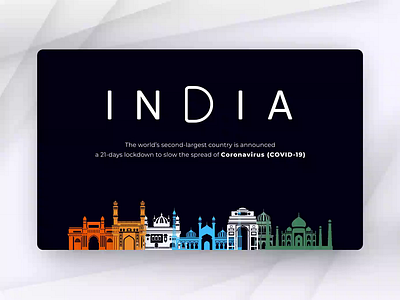 India Lockdown - COVID19 animate animation animation design apocalypse art concept corona coronavirus country covid19 design illustration india layout lockdown transition typography ui ux vector virus