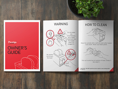 User Manual behance dribble shot graphic design illustration illustrative illustrator lineart mockup photoshop presentation prestige print design redesign toaster user manual