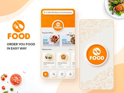 Food order/delivery app 2020 trends app design app ui food food app food delivery food delivery app food illustration food ordering app foodie mobile app mobile design photoshop restaurant app ui ux ui design