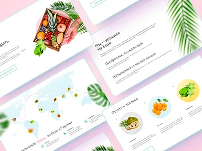 First screen for «Myfruit» landing page clear clear design desktop fruits green healthy light mango ui uidesign uiux uiuxdesigner ux