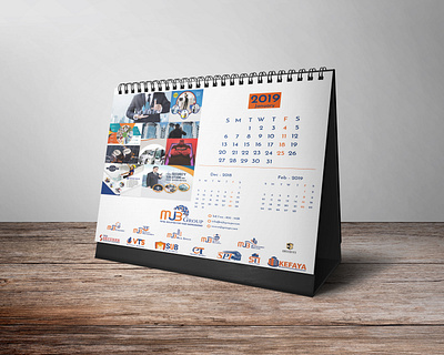 Table Calendar | MJB Groups 2019 calendar cmyk creative date design dribbble graphicdesign groups illustration illustrator mockup photoshop table