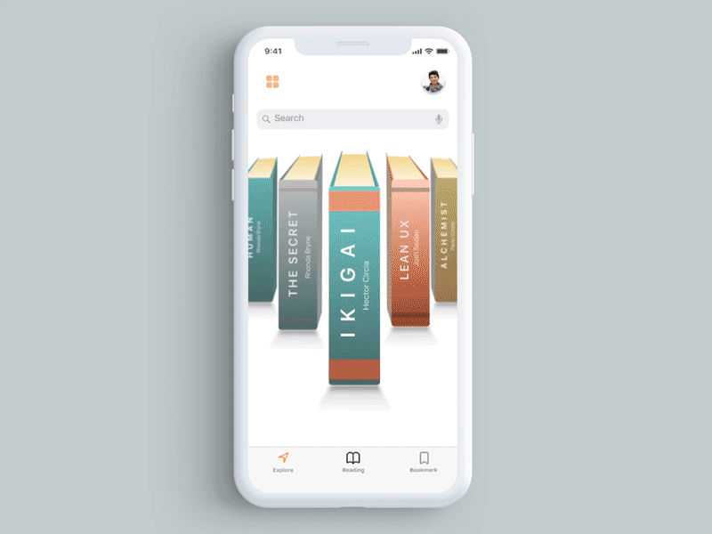 Ebook Reader UI app book ebook illustration interaction kindle library microinteraction mobile reader ui ui ux vector xd