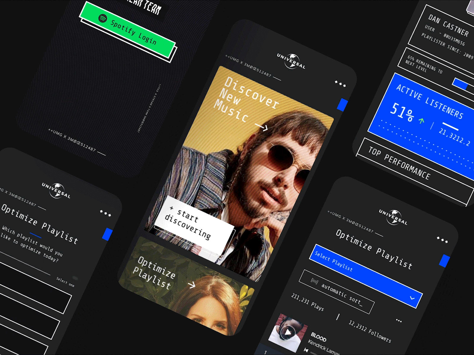 Universal Music x Spotify - The Stream Team app brand branding music product spotify stream streaming app ui ux web