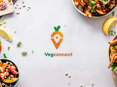 Vegconnect logo logo logodesign plant vegan vegan food vegetable