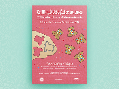 Homemade t-shirts - Screenprinting workshop bologna cookies illustration poster screenprinting t shirt workshop