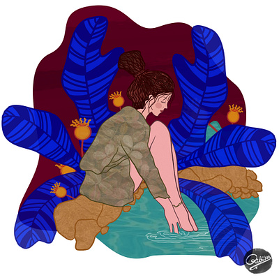 Ponder artist branding calm change design growth illustration illustrator nature ponder woman
